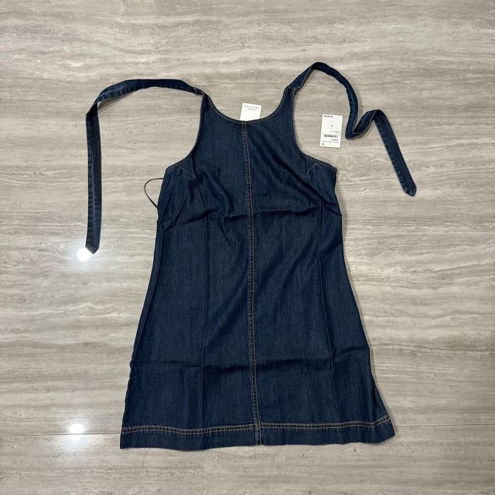 Good American Denim Halter shift dress Indigo